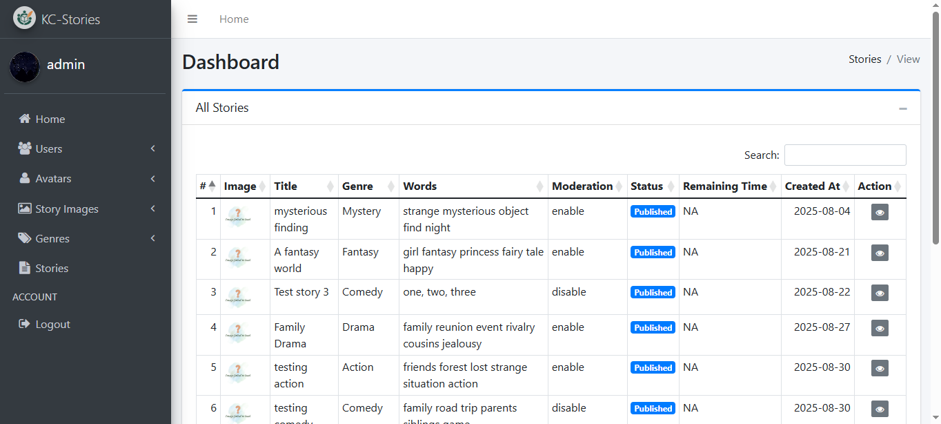 KC Stories Backend